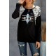 Aztec Animal Print Splicing Long Sleeve Top Aztec Animal Print Splicing Long Sleeve Top