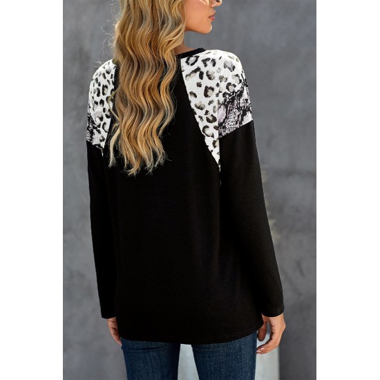 Aztec Animal Print Splicing Long Sleeve Top Aztec Animal Print Splicing Long Sleeve Top