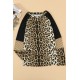 Leopard Striped Splicing Long Sleeve Tee Leopard Striped Splicing Long Sleeve Tee