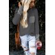 Gray Chevron Print Pocket and Sleeve Cuffs Top Gray Chevron Print Pocket and Sleeve Cuffs Top