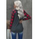 Christmas Pattern Plaid Splice Long Sleeve Top Christmas Pattern Plaid Splice Long Sleeve Top