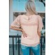 Apricot Flutter Sleeves Sheer Textured Babydoll Top Apricot Flutter Sleeves Sheer Textured Babydoll Top