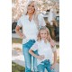 White Swiss Dot Short Sleeve Flowy Top White Swiss Dot Short Sleeve Flowy Top