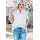 White Swiss Dot Short Sleeve Flowy Top White Swiss Dot Short Sleeve Flowy Top