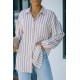 Khaki Striped Buttons Closure Long Sleeve Shirt Khaki Striped Buttons Closure Long Sleeve Shirt