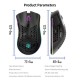 2.4G Wireless Gaming Mouse Rechargeable Mouse with RGB Light Effect 3 Adjustable DPI Hollowed-out Honeycomb Design Black 2.4G Wireless Gaming Mouse Rechargeable Mouse with RGB Light Effect 3 Adjustable DPI Hollowed-out Honeycomb Design Black