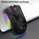 2.4G Wireless Gaming Mouse Rechargeable Mouse with RGB Light Effect 3 Adjustable DPI Hollowed-out Honeycomb Design Black 2.4G Wireless Gaming Mouse Rechargeable Mouse with RGB Light Effect 3 Adjustable DPI Hollowed-out Honeycomb Design Black