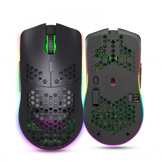 T66 RGB 2.4G Wireless Gaming Mouse RGB Lighting Charging Mouse with Adjustable DPI Ergonomic Design for Desktop Laptop Black T66 RGB 2.4G Wireless Gaming Mouse RGB Lighting Charging Mouse with Adjustable DPI Ergonomic Design for Desktop Laptop Black
