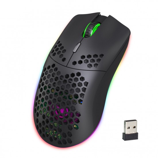 T66 RGB 2.4G Wireless Gaming Mouse RGB Lighting Charging Mouse with Adjustable DPI Ergonomic Design for Desktop Laptop Black T66 RGB 2.4G Wireless Gaming Mouse RGB Lighting Charging Mouse with Adjustable DPI Ergonomic Design for Desktop Laptop Black