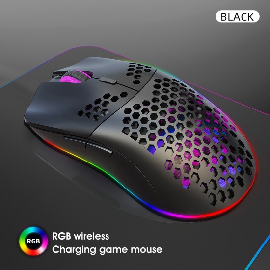 T66 RGB 2.4G Wireless Gaming Mouse RGB Lighting Charging Mouse with Adjustable DPI Ergonomic Design for Desktop Laptop Black T66 RGB 2.4G Wireless Gaming Mouse RGB Lighting Charging Mouse with Adjustable DPI Ergonomic Design for Desktop Laptop Black