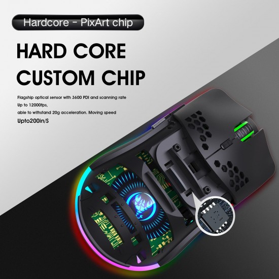 T66 RGB 2.4G Wireless Gaming Mouse RGB Lighting Charging Mouse with Adjustable DPI Ergonomic Design for Desktop Laptop Black T66 RGB 2.4G Wireless Gaming Mouse RGB Lighting Charging Mouse with Adjustable DPI Ergonomic Design for Desktop Laptop Black