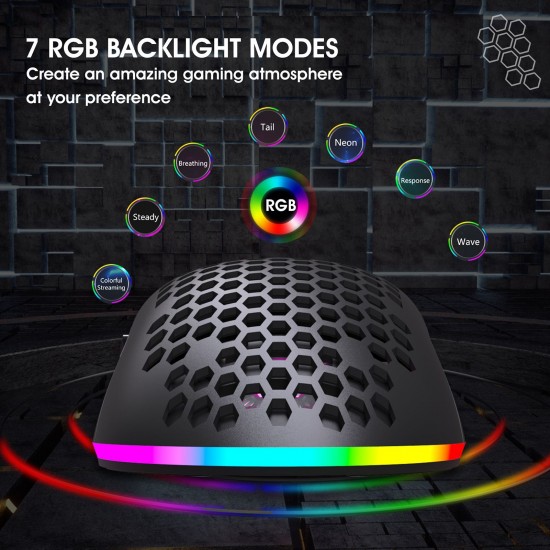 T66 RGB 2.4G Wireless Gaming Mouse RGB Lighting Charging Mouse with Adjustable DPI Ergonomic Design for Desktop Laptop Black T66 RGB 2.4G Wireless Gaming Mouse RGB Lighting Charging Mouse with Adjustable DPI Ergonomic Design for Desktop Laptop Black