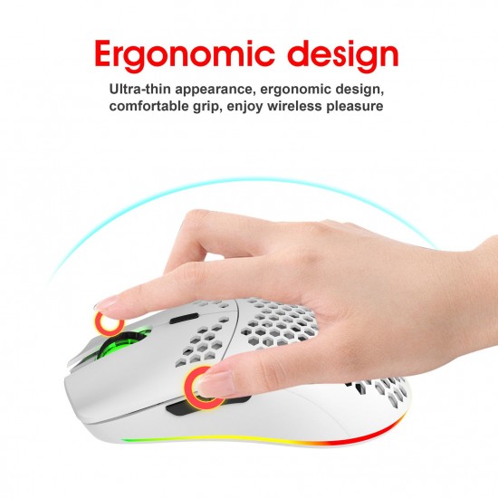 T66 RGB 2.4G Wireless Gaming Mouse RGB Lighting Charging Mouse with Adjustable DPI Ergonomic Design for Desktop Laptop Black T66 RGB 2.4G Wireless Gaming Mouse RGB Lighting Charging Mouse with Adjustable DPI Ergonomic Design for Desktop Laptop Black