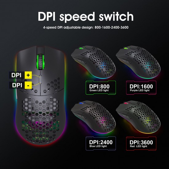 T66 RGB 2.4G Wireless Gaming Mouse RGB Lighting Charging Mouse with Adjustable DPI Ergonomic Design for Desktop Laptop Black T66 RGB 2.4G Wireless Gaming Mouse RGB Lighting Charging Mouse with Adjustable DPI Ergonomic Design for Desktop Laptop Black