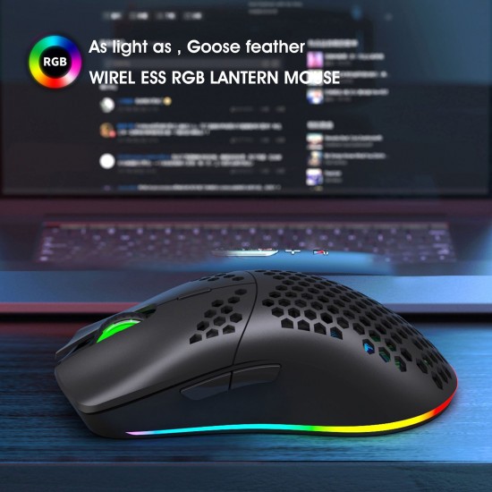 T66 RGB 2.4G Wireless Gaming Mouse RGB Lighting Charging Mouse with Adjustable DPI Ergonomic Design for Desktop Laptop Black T66 RGB 2.4G Wireless Gaming Mouse RGB Lighting Charging Mouse with Adjustable DPI Ergonomic Design for Desktop Laptop Black