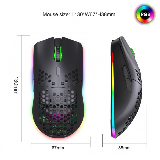 T66 RGB 2.4G Wireless Gaming Mouse RGB Lighting Charging Mouse with Adjustable DPI Ergonomic Design for Desktop Laptop Black T66 RGB 2.4G Wireless Gaming Mouse RGB Lighting Charging Mouse with Adjustable DPI Ergonomic Design for Desktop Laptop Black