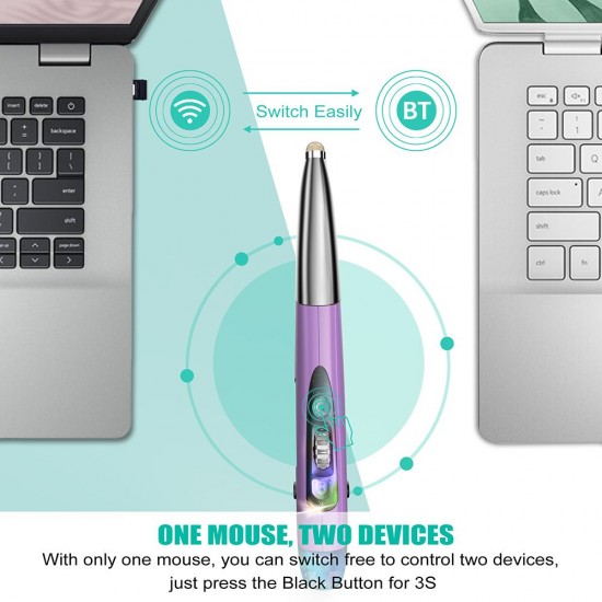 Three Mode 2.4G+BT3.0+5.0 Wireless Optical Pen Mouse 800/1200/1600DPI Rechargeable Pocket Pen Mouse for PC Laptop Computer Blue Three Mode 2.4G+BT3.0+5.0 Wireless Optical Pen Mouse 800/1200/1600DPI Rechargeable Pocket Pen Mouse for PC Laptop Computer Blue