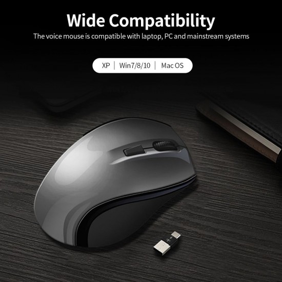 X5 AI Intelligent Voice Mouse 2.4G Wireless Silent Office Mouse 1200DPI Voice Typing/Translation Mouse for Win7/8/10/XP/Mac Black&Grey X5 AI Intelligent Voice Mouse 2.4G Wireless Silent Office Mouse 1200DPI Voice Typing/Translation Mouse for Win7/8/10/XP/Mac Black&Grey