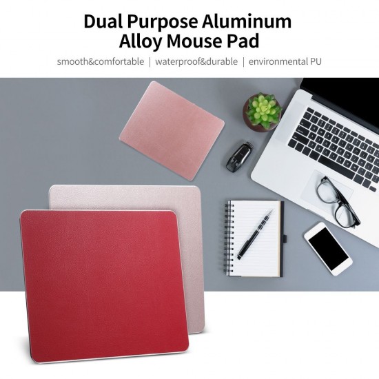 Small Aluminum Mouse Pad PU+PVC Dual Purpose Mouse Pad Gaming Office Mouse Pad 198*160mm Red Small Aluminum Mouse Pad PU+PVC Dual Purpose Mouse Pad Gaming Office Mouse Pad 198*160mm Red