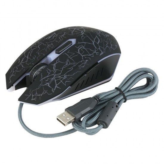 Wired Gaming Mouse 3600DPI Ergonomic Mouse Optical Mouse 4 Adjustable DPI levels/ 6 Buttons/ 7-color Breathing Light, Black Wired Gaming Mouse 3600DPI Ergonomic Mouse Optical Mouse 4 Adjustable DPI levels/ 6 Buttons/ 7-color Breathing Light, Black