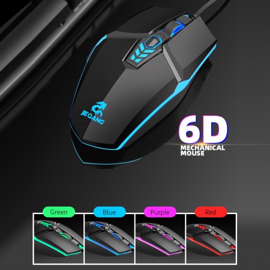 JM-518 6D Wired Gaming Mouse E-sports Gaming Mouse Ergonomic Mice with 4 Adjustable DPI 4-color Breathing Light Plug&Play Black JM-518 6D Wired Gaming Mouse E-sports Gaming Mouse Ergonomic Mice with 4 Adjustable DPI 4-color Breathing Light Plug&Play Black