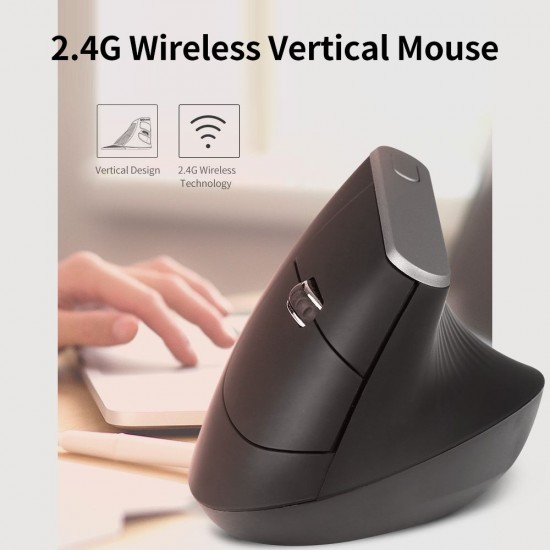 2.4G Wireless Optical Mouse Vertical Mouse 6 Keys Ergonomic Mice with 3-gear Adjustable DPI for PC Laptop Black 2.4G Wireless Optical Mouse Vertical Mouse 6 Keys Ergonomic Mice with 3-gear Adjustable DPI for PC Laptop Black