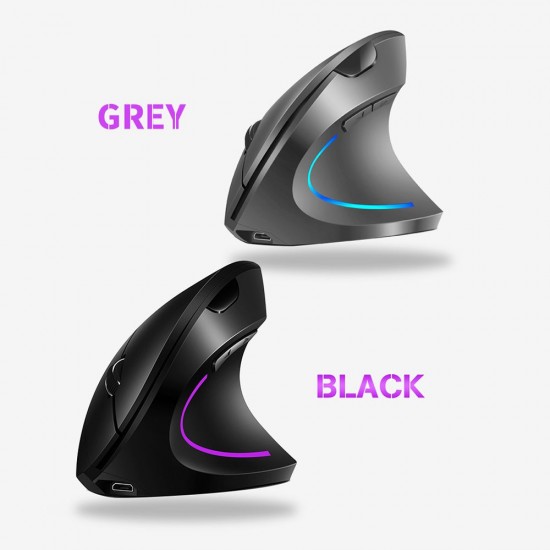 2.4G Wireless Vertical Mouse Rechargeable Upright Ergonomic Mouse 3 Adjustable DPI Levels RGB Flowing Light Plug N Play, Black 2.4G Wireless Vertical Mouse Rechargeable Upright Ergonomic Mouse 3 Adjustable DPI Levels RGB Flowing Light Plug N Play, Black
