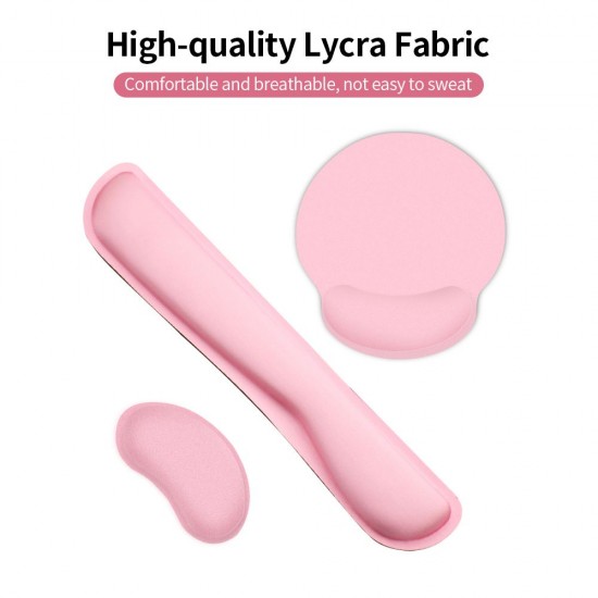 Ergonomic Memory Foam Keyboard Wrist Rest Mouse Wrist Rest Mouse Pad Set with Lycra Fabric Anti-slip Rubber Base Black Ergonomic Memory Foam Keyboard Wrist Rest Mouse Wrist Rest Mouse Pad Set with Lycra Fabric Anti-slip Rubber Base Black