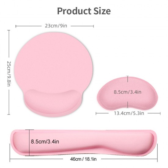Ergonomic Memory Foam Keyboard Wrist Rest Mouse Wrist Rest Mouse Pad Set with Lycra Fabric Anti-slip Rubber Base Black Ergonomic Memory Foam Keyboard Wrist Rest Mouse Wrist Rest Mouse Pad Set with Lycra Fabric Anti-slip Rubber Base Black