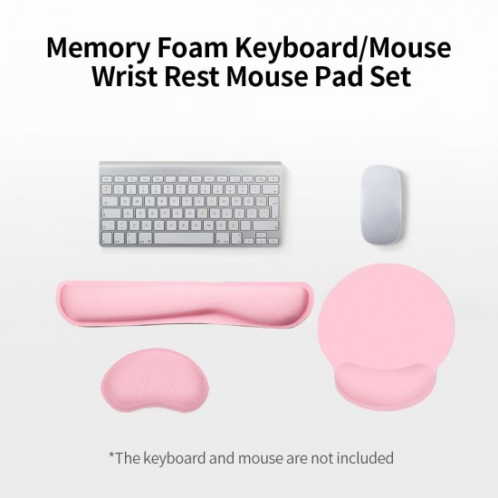 Ergonomic Memory Foam Keyboard Wrist Rest Mouse Wrist Rest Mouse Pad Set with Lycra Fabric Anti-slip Rubber Base Black Ergonomic Memory Foam Keyboard Wrist Rest Mouse Wrist Rest Mouse Pad Set with Lycra Fabric Anti-slip Rubber Base Black