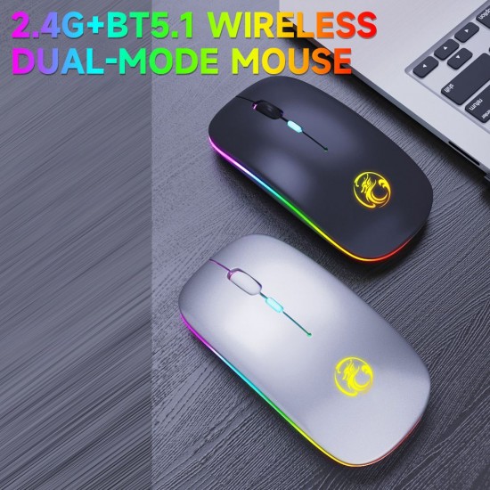 E-1300 2.4G+BT5.1 Wireless Dual-mode Mouse Ergonomic Office Mice 3 Adjustable DPI Built-in Rechargeable Lithium Battery Black E-1300 2.4G+BT5.1 Wireless Dual-mode Mouse Ergonomic Office Mice 3 Adjustable DPI Built-in Rechargeable Lithium Battery Black