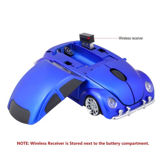 2.4G Wireless Car Mouse USB Computer Mice Car Shape 1000 DPI with LED Light Receiver for PC Laptop Blue 2.4G Wireless Car Mouse USB Computer Mice Car Shape 1000 DPI with LED Light Receiver for PC Laptop Blue