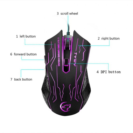 G820 Wired Gaming Mouse 7 Color Backlight 6 Button LED 3200 Optical DPI Computer Mouse Gamer Mouse G820 Wired Gaming Mouse 7 Color Backlight 6 Button LED 3200 Optical DPI Computer Mouse Gamer Mouse