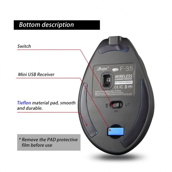 F-35 Mouse Wireless Vertical Mouse Ergonomic Rechargeable 2400 DPI Optional Portable Gaming Mouse for Mac Laptop PC Computer F-35 Mouse Wireless Vertical Mouse Ergonomic Rechargeable 2400 DPI Optional Portable Gaming Mouse for Mac Laptop PC Computer
