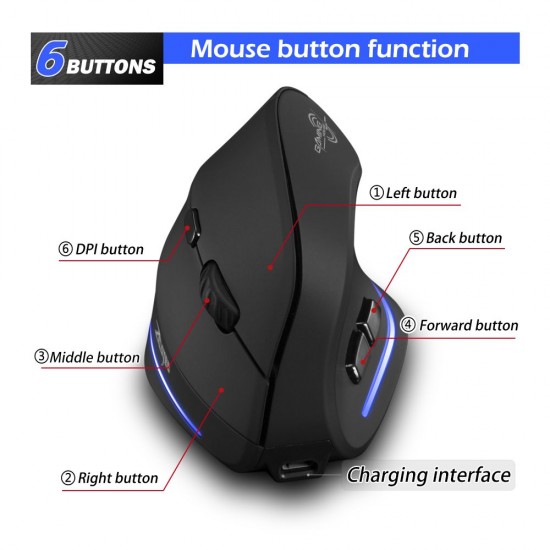 F-35 Mouse Wireless Vertical Mouse Ergonomic Rechargeable 2400 DPI Optional Portable Gaming Mouse for Mac Laptop PC Computer F-35 Mouse Wireless Vertical Mouse Ergonomic Rechargeable 2400 DPI Optional Portable Gaming Mouse for Mac Laptop PC Computer