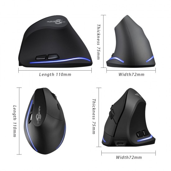 F-35 Mouse Wireless Vertical Mouse Ergonomic Rechargeable 2400 DPI Optional Portable Gaming Mouse for Mac Laptop PC Computer F-35 Mouse Wireless Vertical Mouse Ergonomic Rechargeable 2400 DPI Optional Portable Gaming Mouse for Mac Laptop PC Computer