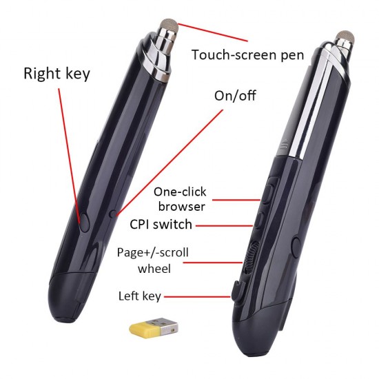 PR-08 2.4Ghz Wireless Optical Touch-pen Mouse 800/1200/1600DPI Wireless Mouse Pen with Web Browsing Laser-Presenter Handwriting Ergonomic Mice for PC Laptop Computer PR-08 2.4Ghz Wireless Optical Touch-pen Mouse 800/1200/1600DPI Wireless Mouse Pen with Web Browsing Laser-Presenter Handwriting Ergonomic Mice for PC Laptop Computer