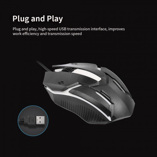 CM-818 Wired Optical Mouse Gaming Mouse 1200DPI USB Gaming Mouse Ergonomic Mouse with Colorful Breathing Light Black CM-818 Wired Optical Mouse Gaming Mouse 1200DPI USB Gaming Mouse Ergonomic Mouse with Colorful Breathing Light Black