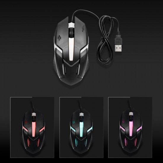 CM-818 Wired Optical Mouse Gaming Mouse 1200DPI USB Gaming Mouse Ergonomic Mouse with Colorful Breathing Light Black CM-818 Wired Optical Mouse Gaming Mouse 1200DPI USB Gaming Mouse Ergonomic Mouse with Colorful Breathing Light Black