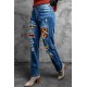 Sunflower Plaid Patch Ripped Boyfriend Jeans Sunflower Plaid Patch Ripped Boyfriend Jeans
