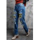 Sunflower Patchwork Straight Leg Distressed Jeans Sunflower Patchwork Straight Leg Distressed Jeans