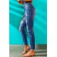 Blue Casual Leopard Animal Print Ripped Jeans Blue Casual Leopard Animal Print Ripped Jeans