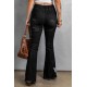 Black Butterfly Print Distressed Elastic High Waist Flare Jeans Black Butterfly Print Distressed Elastic High Waist Flare Jeans