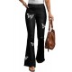 Black Butterfly Print Distressed Elastic High Waist Flare Jeans Black Butterfly Print Distressed Elastic High Waist Flare Jeans
