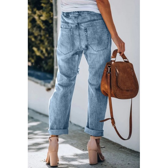 BE KIND Leopard Patches Distressed Jeans BE KIND Leopard Patches Distressed Jeans