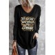 Black Let me tell you about my Jesus Graphic Long Sleeve Knit Top Black Let me tell you about my Jesus Graphic Long Sleeve Knit Top