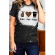 Black Peace Love Coffee Leopard Graphic Print Short Sleeve Tee Black Peace Love Coffee Leopard Graphic Print Short Sleeve Tee