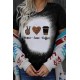 Black Peace Love Coffee Leopard Graphic Print Short Sleeve Tee Black Peace Love Coffee Leopard Graphic Print Short Sleeve Tee