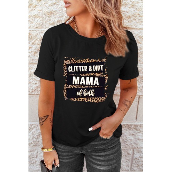 Black Letters Print Rolled Sleeve T-shirt Black Letters Print Rolled Sleeve T-shirt