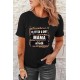 Black Letters Print Rolled Sleeve T-shirt Black Letters Print Rolled Sleeve T-shirt